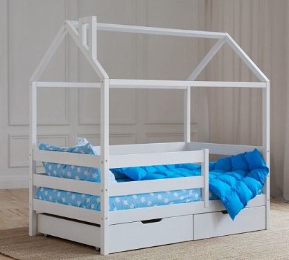 Кроватка-домик с ящиками 80*160